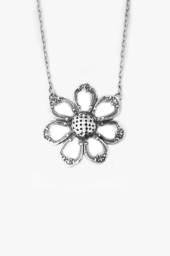 Madeline Flower Sterling Silver Necklace - Silver Spoon Jewelry