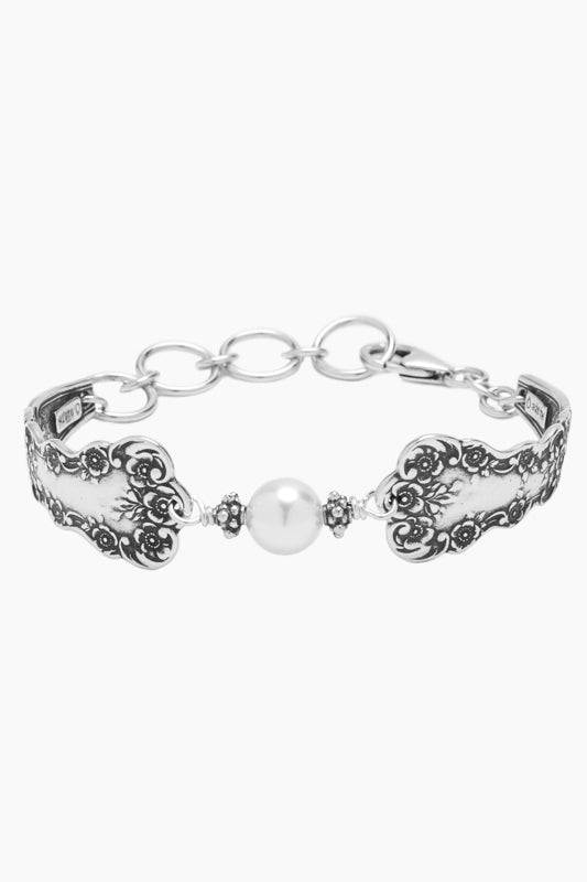 Lady Helen Sterling Silver Crystal Pearl Bracelet