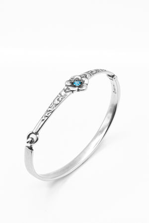 Petal Bangle Bracelet with Swiss Blue Topaz