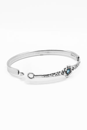 Petal Bangle Bracelet with Swiss Blue Topaz