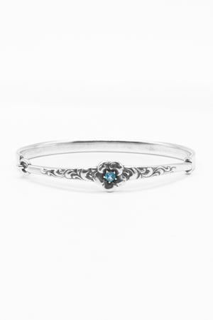 Petal Bangle Bracelet with Swiss Blue Topaz