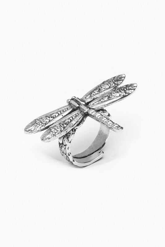 Dragonfly Sterling Silver Spoon Ring - Silver Spoon Jewelry