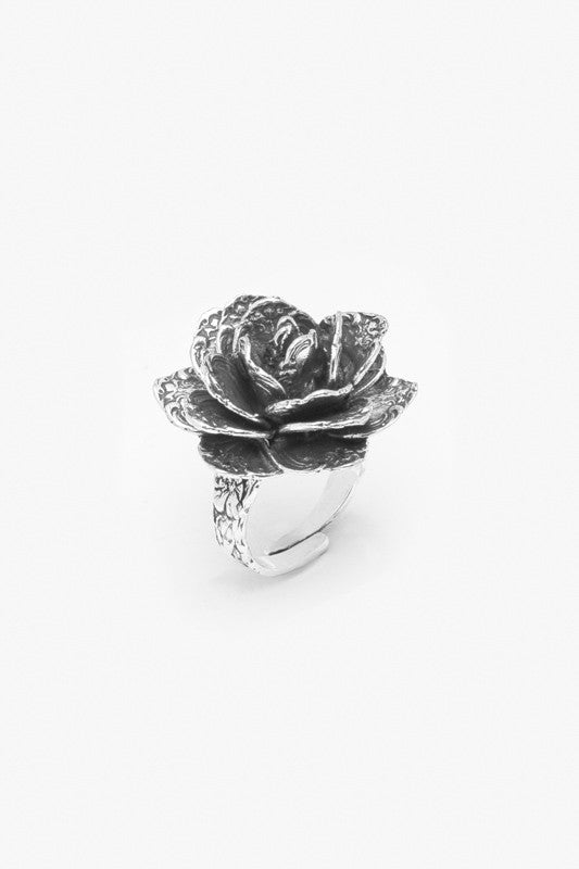 Rose Flower Spoon Ring - Silver Spoon Jewelry